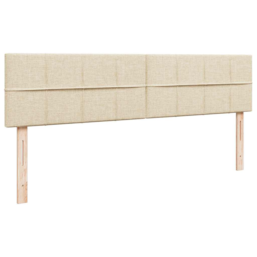 Ottoman-Bett mit Matratzen & LEDs Creme 200x200 cm Stoff