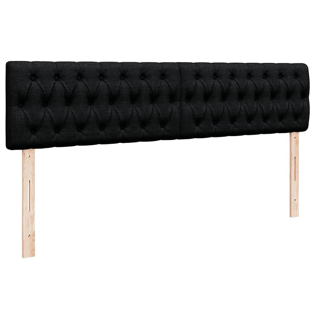 Ottoman-Bett mit Matratzen & LEDs Schwarz 160x200 cm Stoff