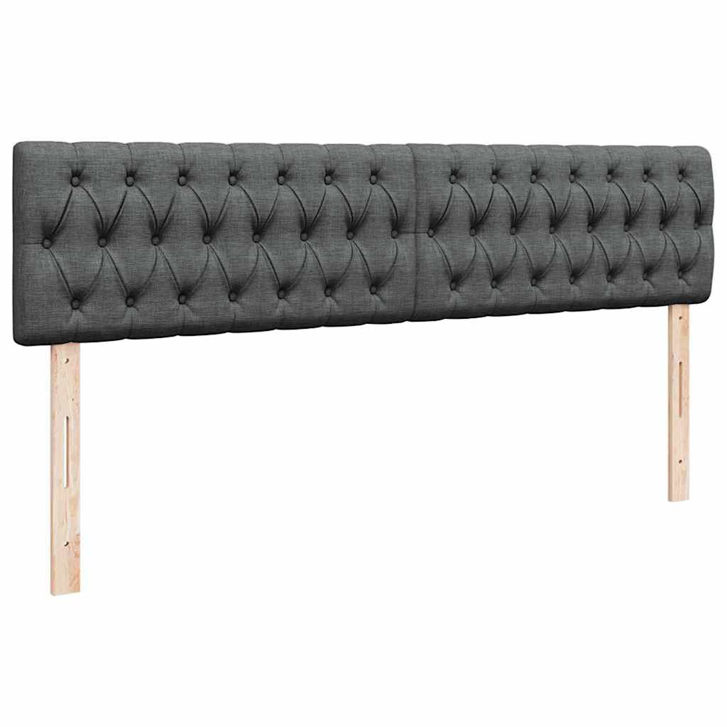 Ottoman-Bett mit Matratzen & LEDs Dunkelgrau 180x200 cm Stoff