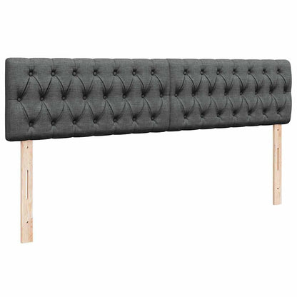 Ottoman-Bett mit Matratzen & LEDs Dunkelgrau 180x200 cm Stoff