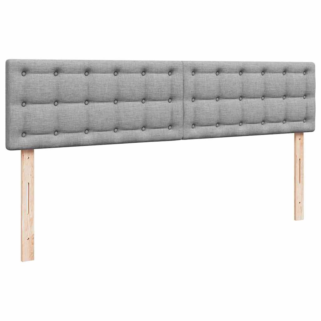 Ottoman-Bett mit Matratzen & LEDs Hellgrau 180x200 cm Stoff