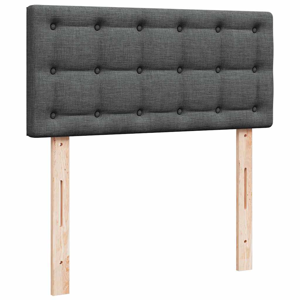 Ottoman-Bett mit Matratzen & LEDs Dunkelgrau 200x200 cm Stoff