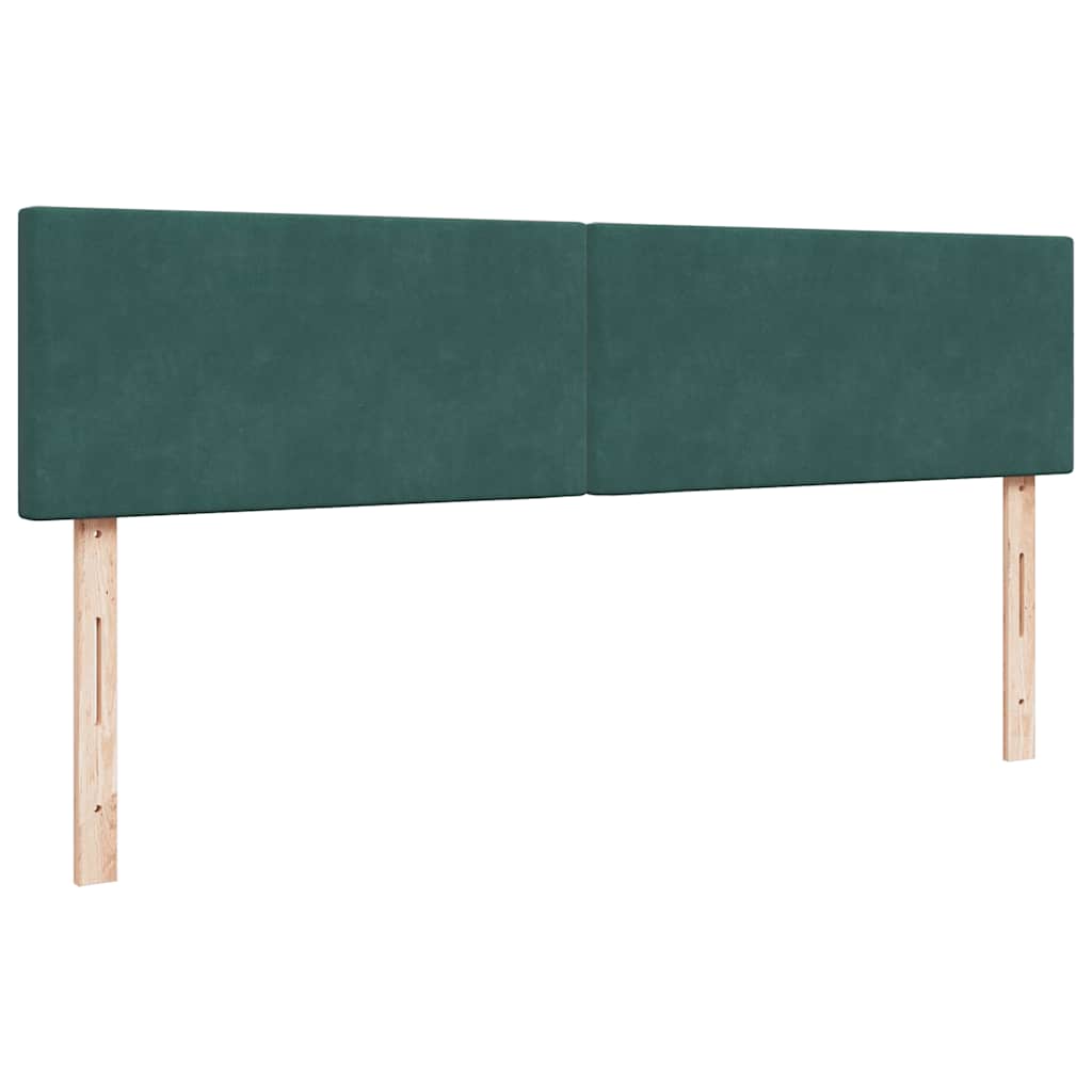 Ottoman-Bett mit Matratzen & LEDs Dunkelgrün 180x200 cm Samt