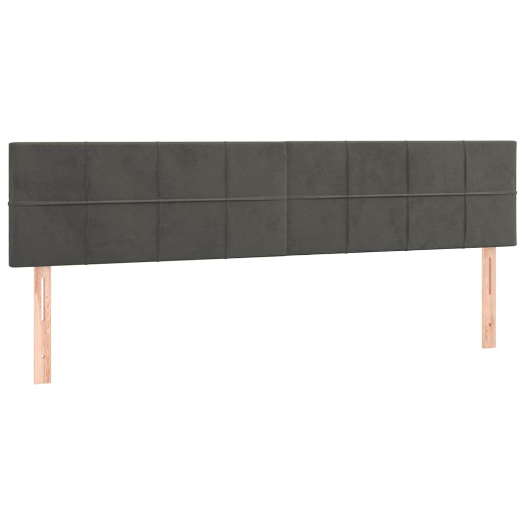 Ottoman-Bett mit Matratzen & LEDs Dunkelgrau 160x200 cm Samt