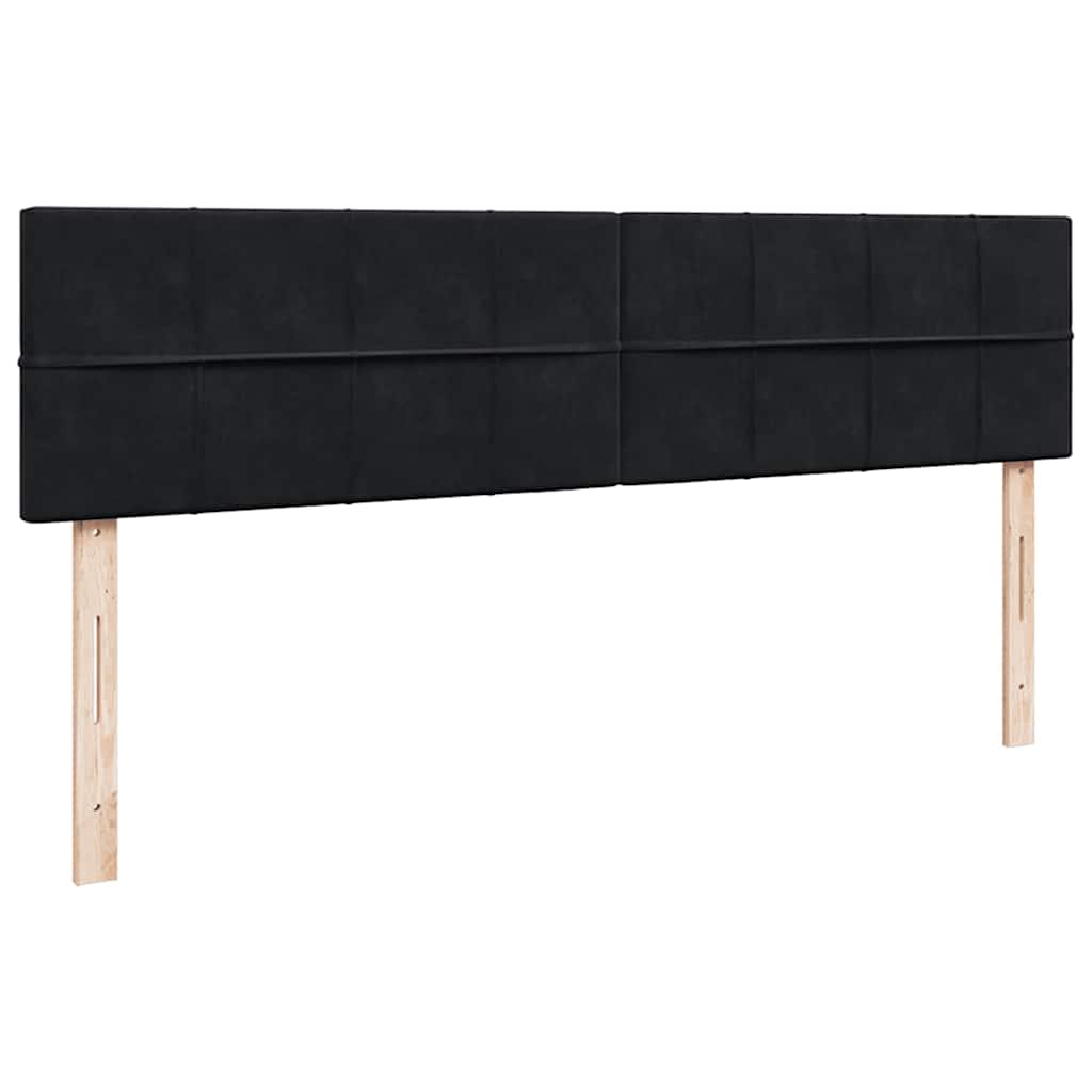 Ottoman-Bett mit Matratzen & LEDs Schwarz 160x200 cm Samt