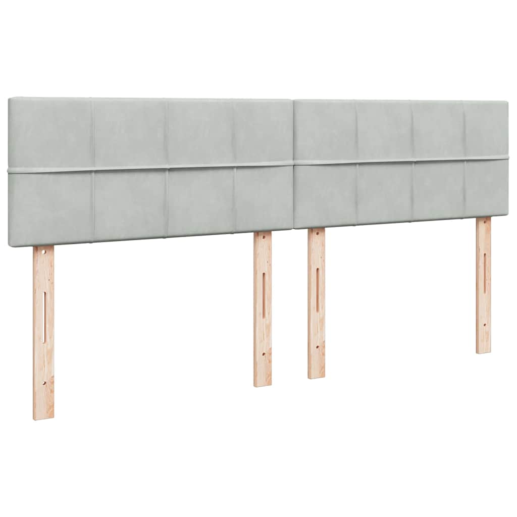 Ottoman-Bett mit Matratzen & LEDs Hellgrau 180x200 cm Samt