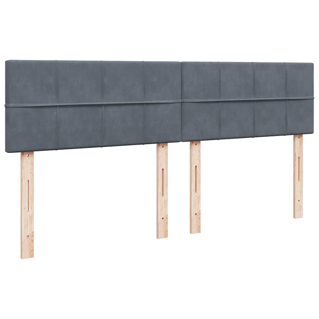 Ottoman-Bett mit Matratzen & LEDs Dunkelgrau 180x200 cm Samt
