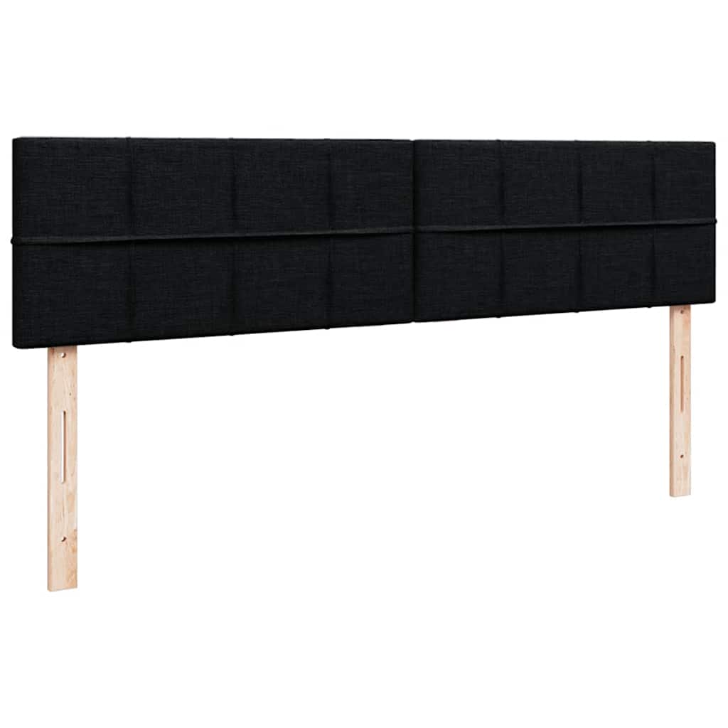 Ottoman-Bett mit Matratzen & LEDs Schwarz 180x200 cm Samt