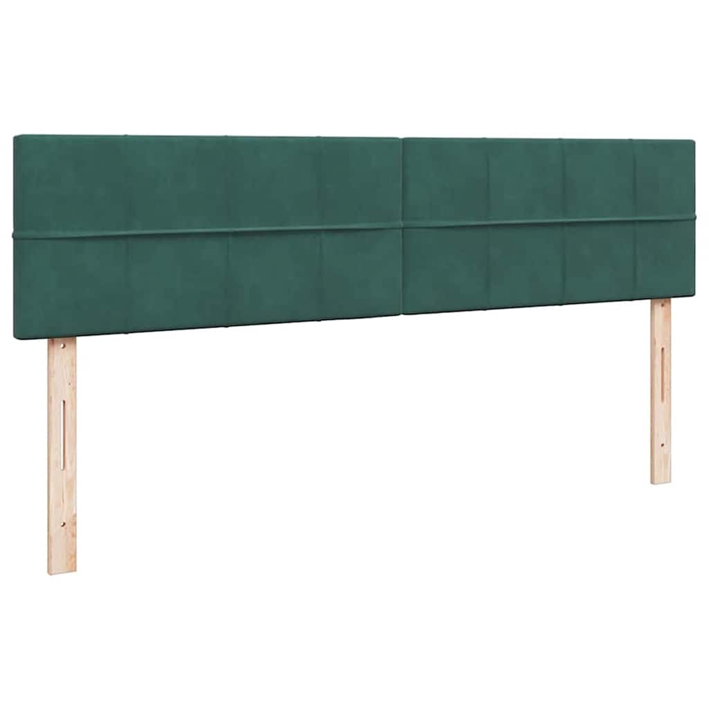 Ottoman-Bett mit Matratzen & LEDs Dunkelgrün 180x200 cm Samt