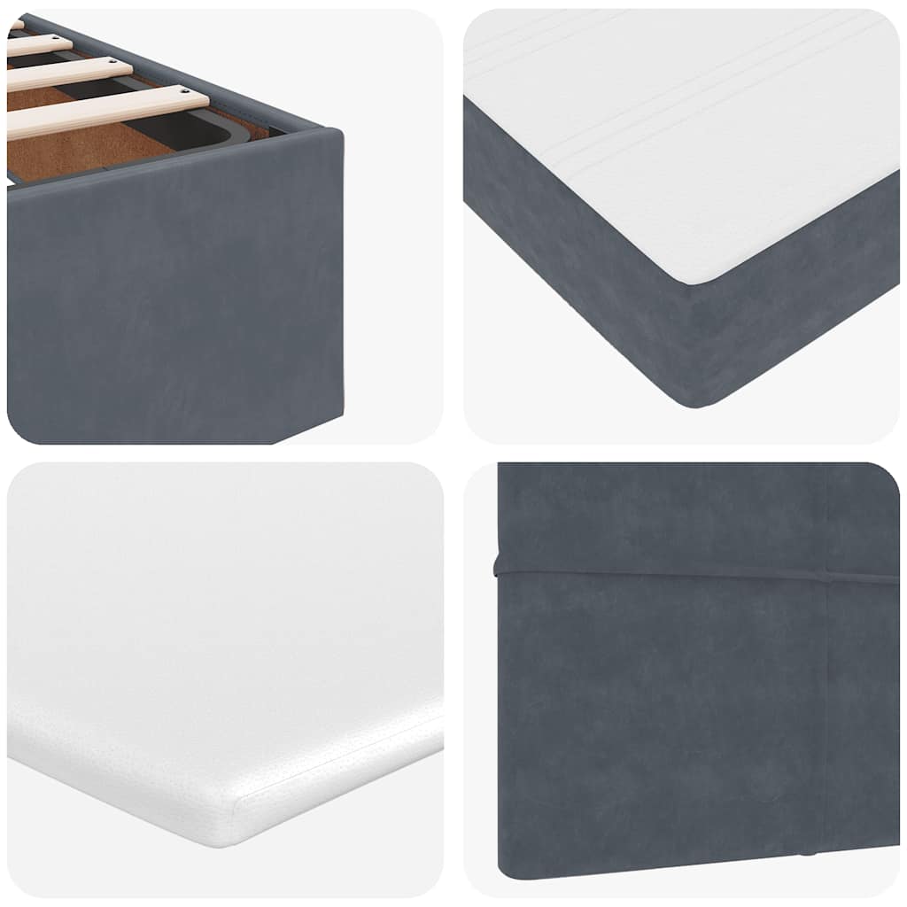 Ottoman-Bett mit Matratzen & LEDs Dunkelgrau 200x200 cm Samt