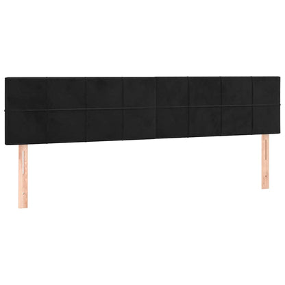 Ottoman-Bett mit Matratzen & LEDs Schwarz 200x200 cm Samt