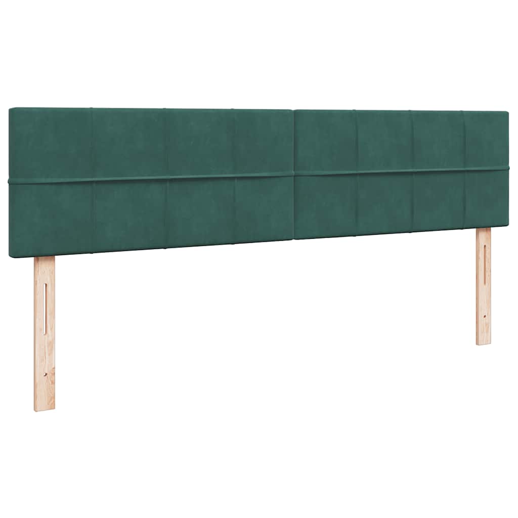 Ottoman-Bett mit Matratzen & LEDs Dunkelgrün 200x200 cm Samt