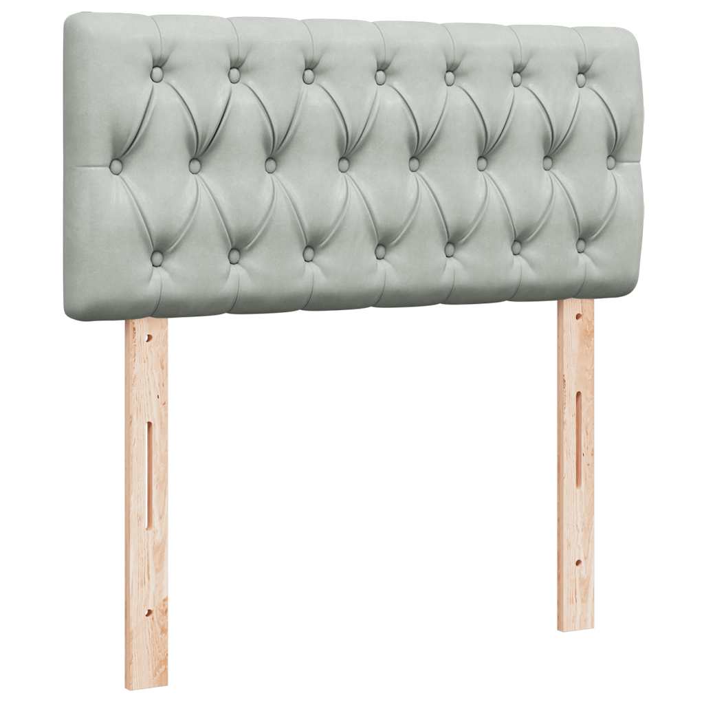 Ottoman-Bett mit Matratzen & LEDs Hellgrau 160x200 cm Samt