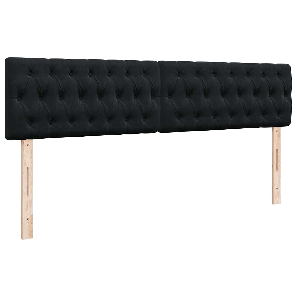 Ottoman-Bett mit Matratzen & LEDs Schwarz 160x200 cm Samt