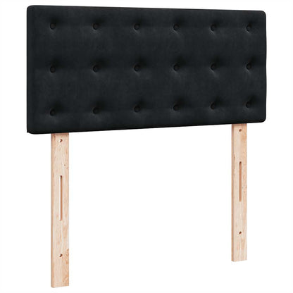 Ottoman-Bett mit Matratzen & LEDs Schwarz 180x200 cm Samt
