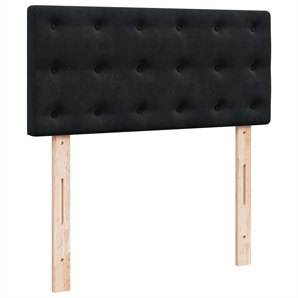 Ottoman-Bett mit Matratzen & LEDs Schwarz 180x200 cm Samt