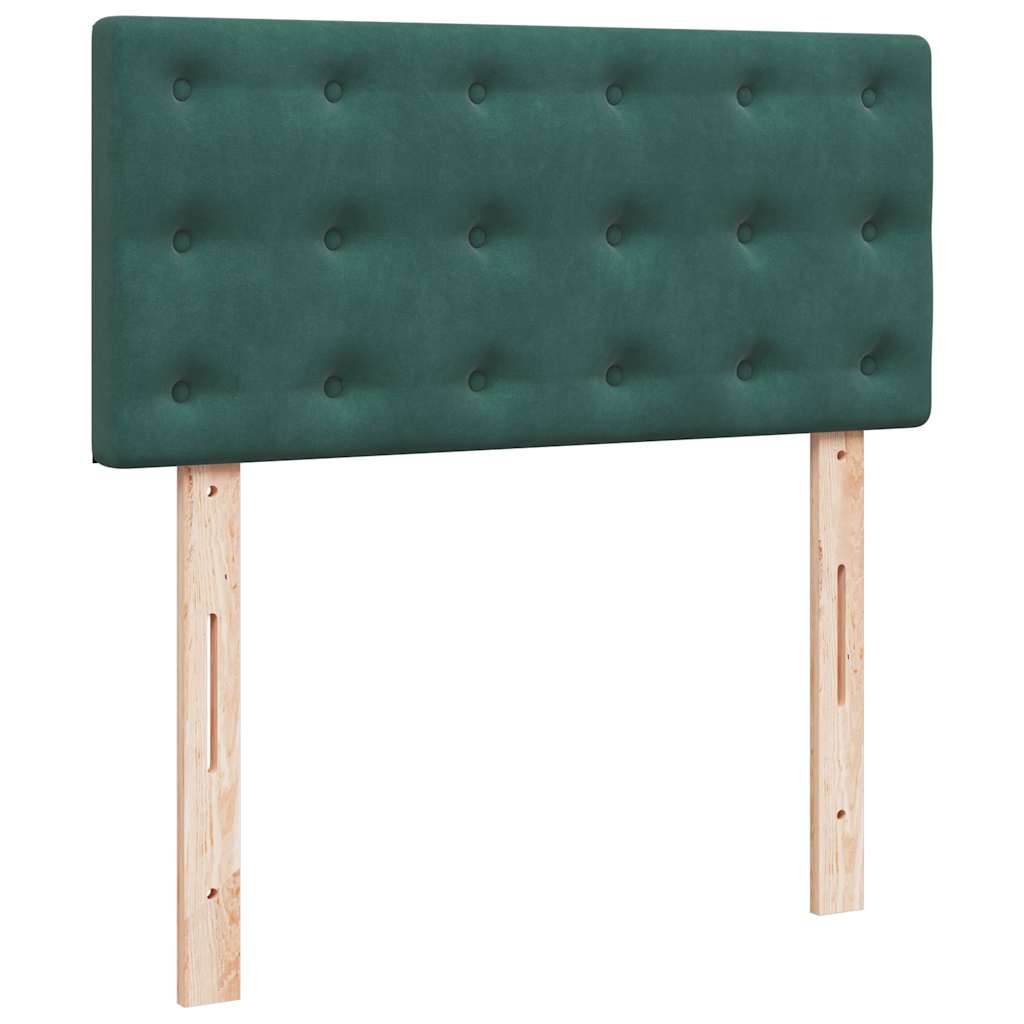 Ottoman-Bett mit Matratzen & LEDs Dunkelgrün 200x200 cm Samt