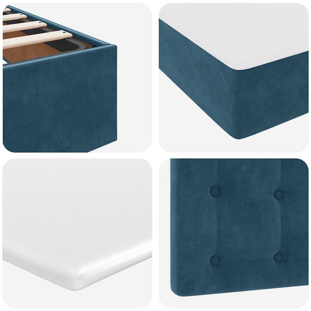 Ottoman-Bett mit Matratzen & LED Dunkelblau 200x200 cm Samt