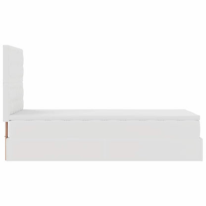 Ottoman-Bett mit Matratze Weiß 100x200 cm Kunstleder