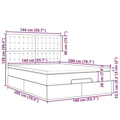Ottoman-Bett mit Matratze Weiß 140x200 cm Kunstleder