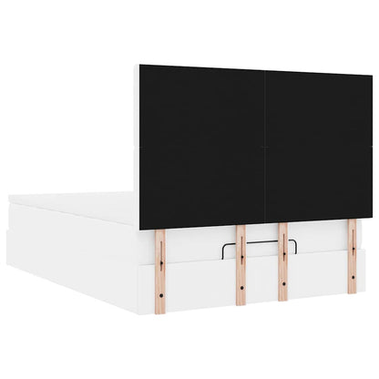 Ottoman-Bett mit Matratze Weiß 140x200 cm Kunstleder