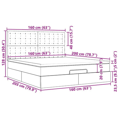 Ottoman-Bett mit Matratze Weiß 160x200 cm Kunstleder