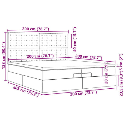 Ottoman-Bett mit Matratzen Schwarz 200x200 cm Kunstleder