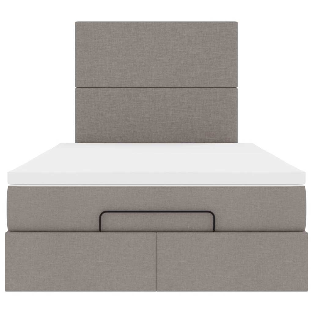 Ottoman-Bett mit Matratze Taupe 120x190 cm Stoff