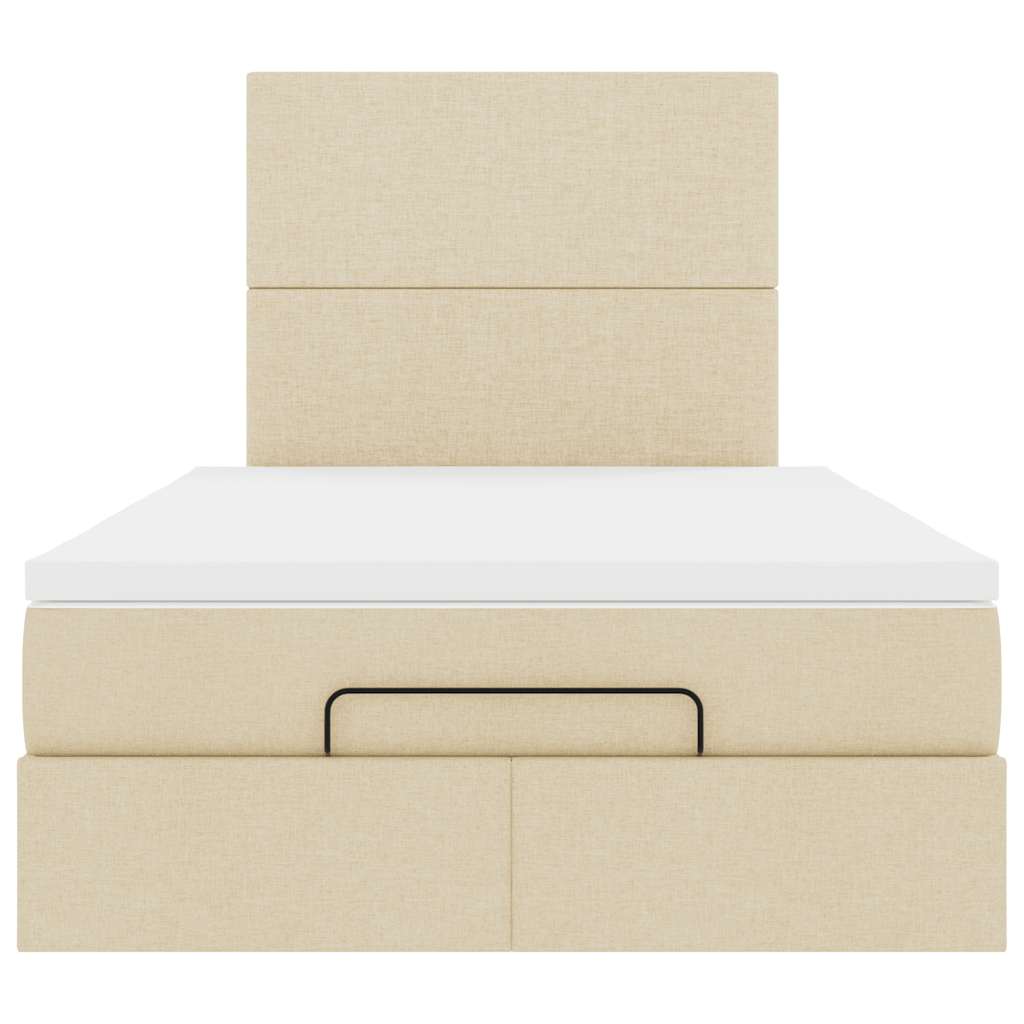 Ottoman-Bett mit Matratze Creme 120x190 cm Stoff