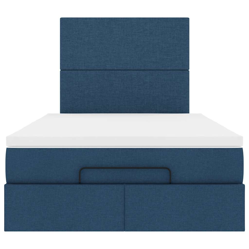 Ottoman-Bett mit Matratze Blau 120x190 cm Stoff