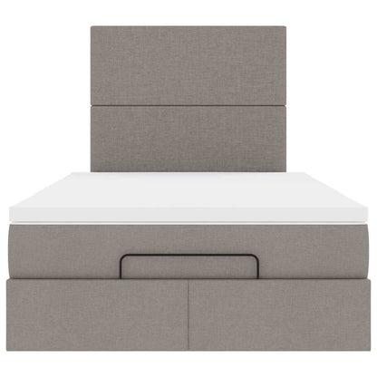 Ottoman-Bett mit Matratze Taupe 120x200 cm Stoff