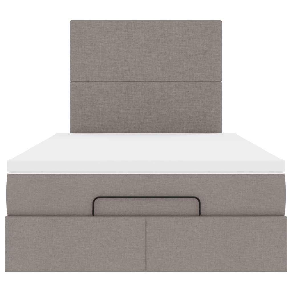 Ottoman-Bett mit Matratze Taupe 120x200 cm Stoff