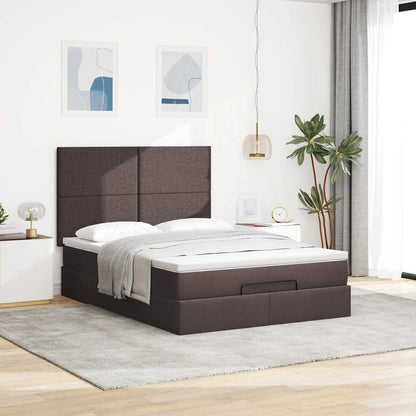 Ottoman-Bett mit Matratze Dunkelbraun 140x200 cm Stoff