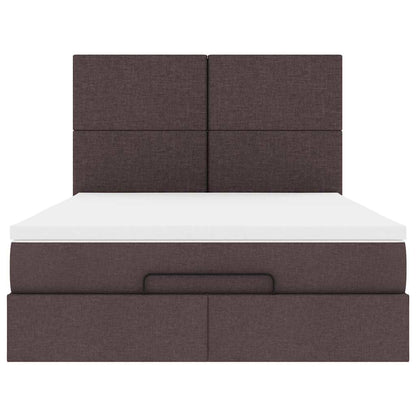 Ottoman-Bett mit Matratze Dunkelbraun 140x200 cm Stoff