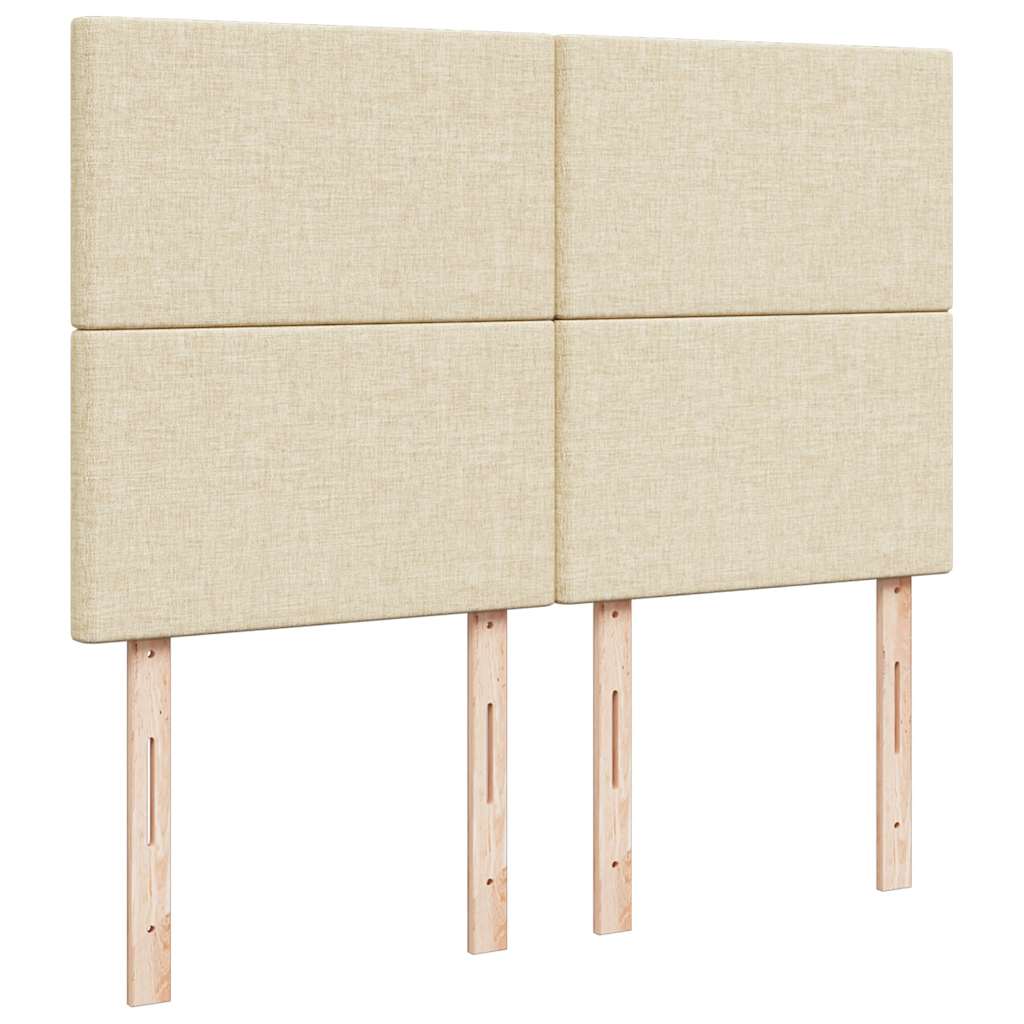 Ottoman bed with mattress cream 140x200 cm fabric