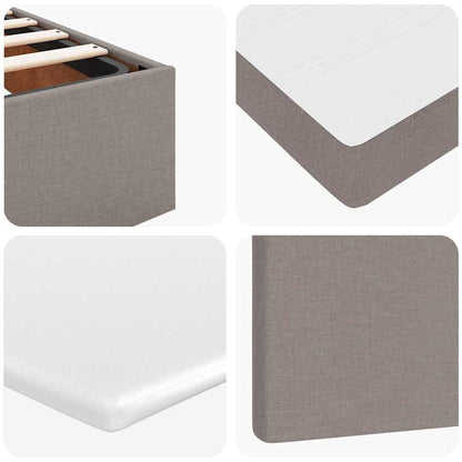 Ottoman-Bett mit Matratze Taupe 180x200 cm Stoff