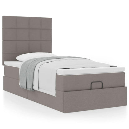 Ottoman-Bett mit Matratze Taupe 80x200 cm Stoff