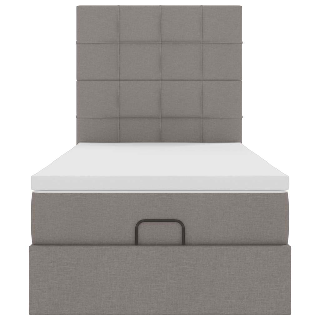 Ottoman-Bett mit Matratze Taupe 80x200 cm Stoff