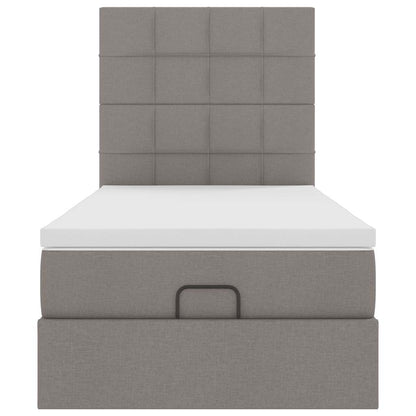 Ottoman-Bett mit Matratze Taupe 80x200 cm Stoff