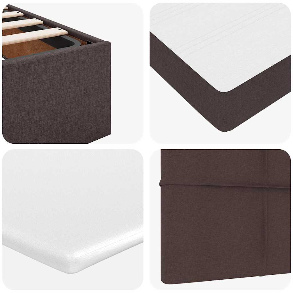 Ottoman-Bett mit Matratze Dunkelbraun 90x200 cm Stoff