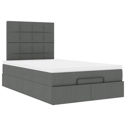 Ottoman-Bett mit Matratze Dunkelgrau 120x190 cm Stoff