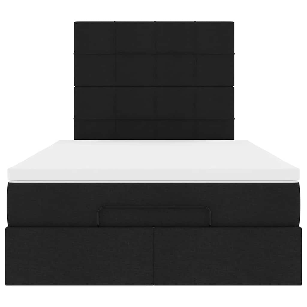 Ottoman-Bett mit Matratze Schwarz 120x190 cm Stoff