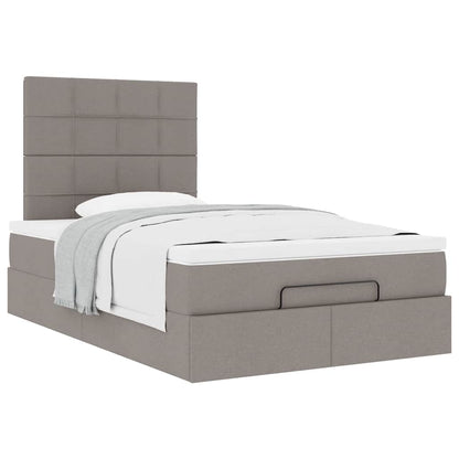 Ottoman-Bett mit Matratze Taupe 120x200 cm Stoff