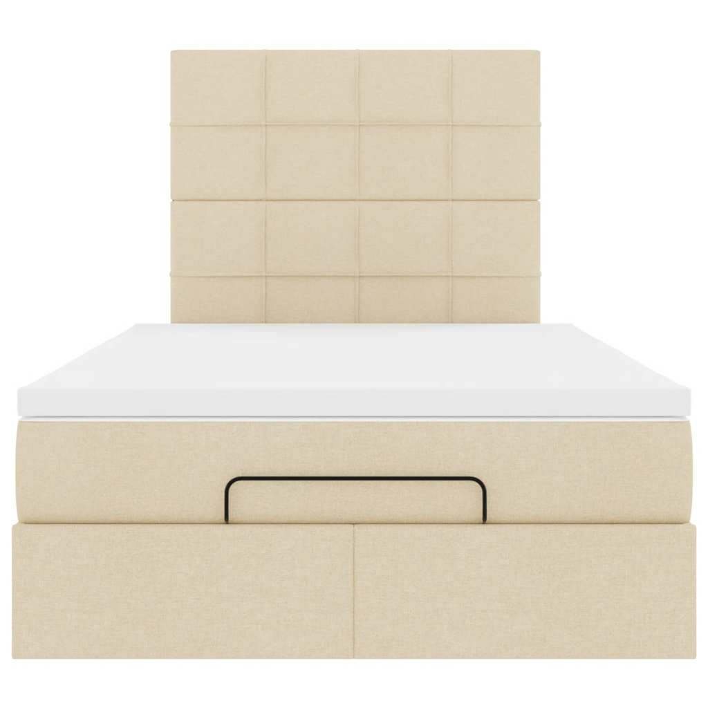 Ottoman-Bett mit Matratze Creme 120x200 cm Stoff