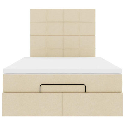 Ottoman-Bett mit Matratze Creme 120x200 cm Stoff
