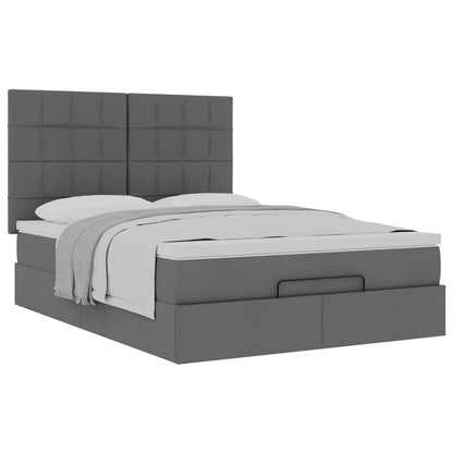 Ottoman-Bett mit Matratze Dunkelgrau 140x190 cm Stoff