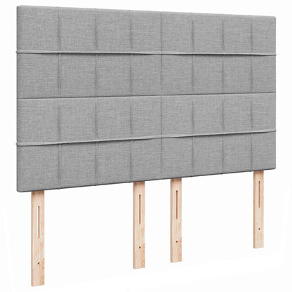 Ottoman-Bett mit Matratze Hellgrau 140x200 cm Stoff