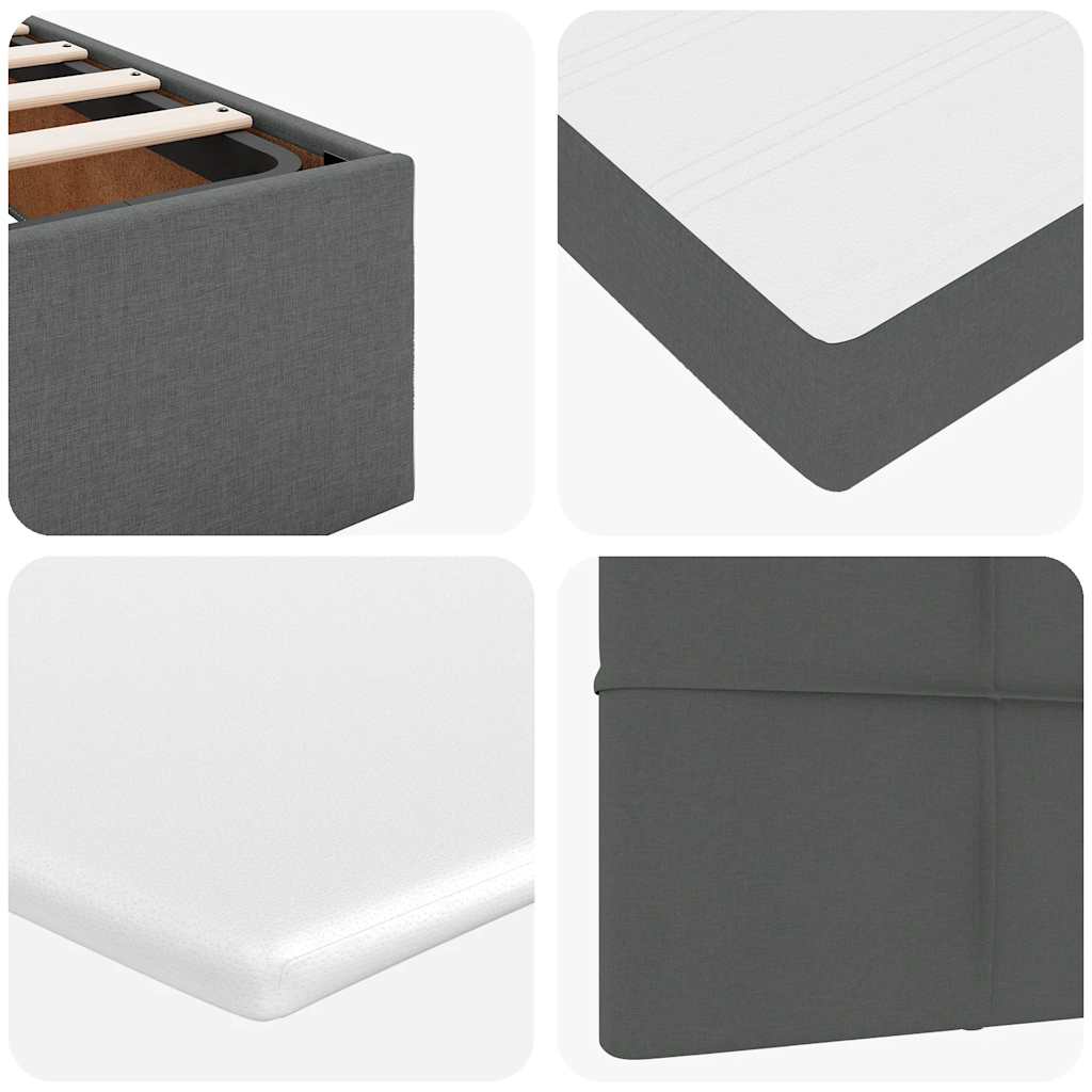 Ottoman-Bett mit Matratze Dunkelgrau 140x200 cm Stoff