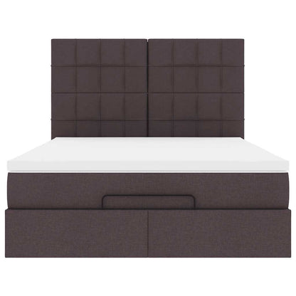 Ottoman-Bett mit Matratze Dunkelbraun 140x200 cm Stoff