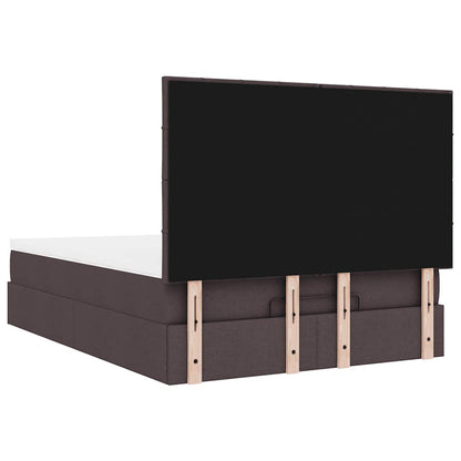 Ottoman-Bett mit Matratze Dunkelbraun 140x200 cm Stoff